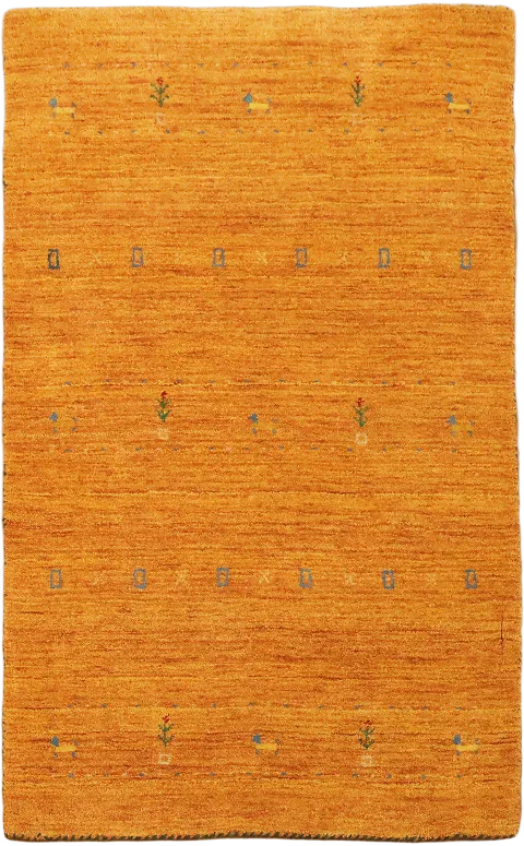 Vibrant Orange Gabbeh Tribal Rug 3x5