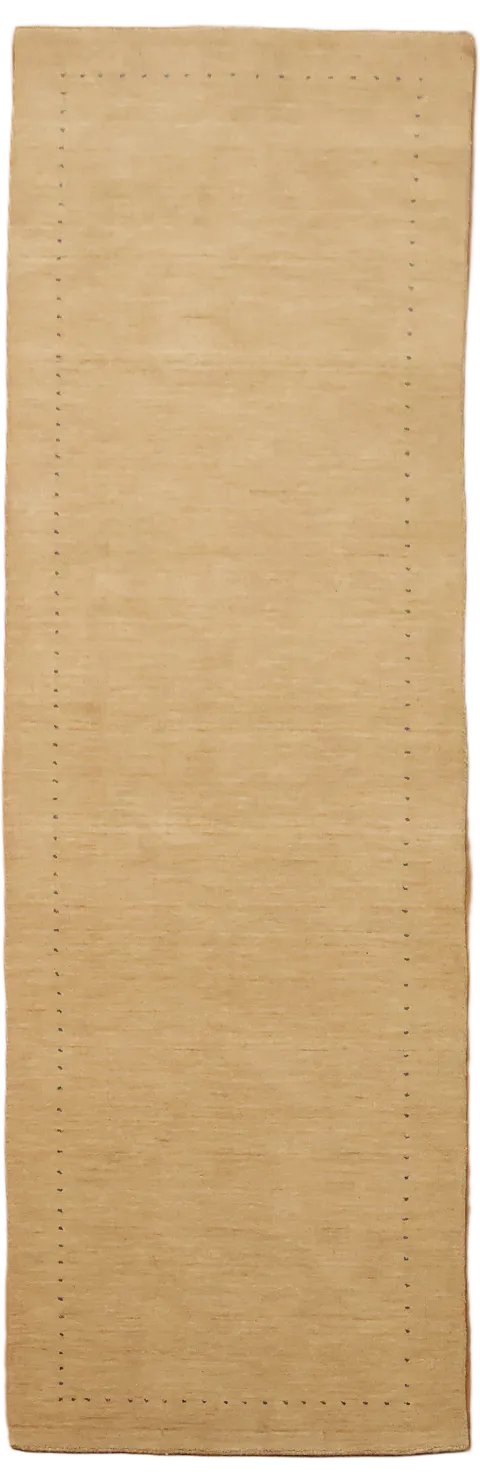 Minimalist Beige Gabbeh Runner Rug 3x8