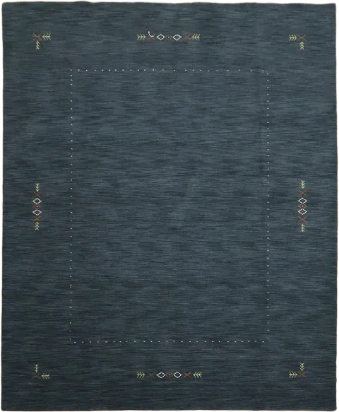 Elegant Midnight Blue Rug with Subtle Geometric Accents 8x10