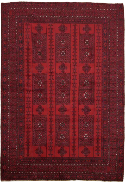 Wool Geometric Tribal Balouch Oriental Area Rug 6x9