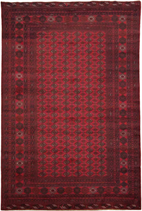 All Over Geometric Wool Bokhara Oriental Area Rug 6x9