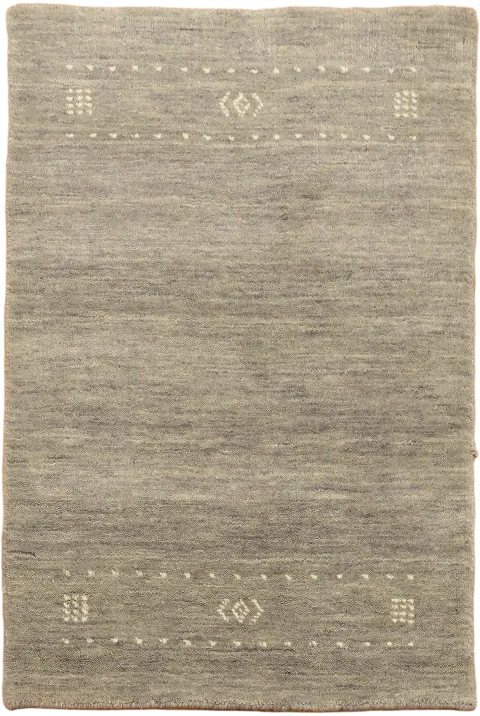 Soft Gray Gabbeh Tribal Rug 2x3