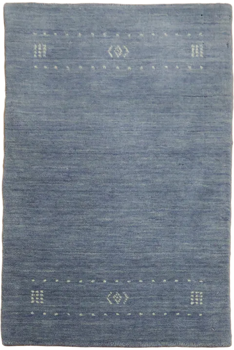 Simple Blue Rug with Subtle Geometric Accents 2'x3'
