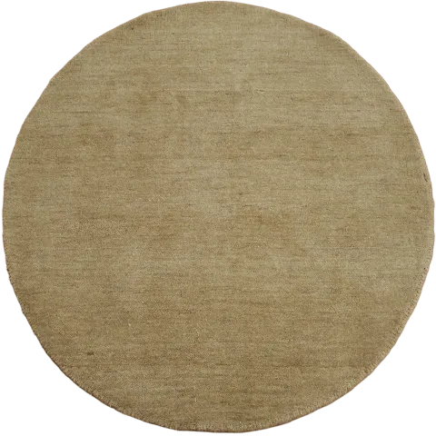 Round Gabbeh Solid Beige Rug for a Simple Modern Aesthetic 3'x3'