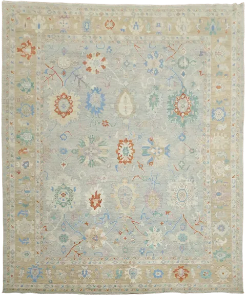 Outstanding Wool Oushak Turkish Large Rug 12x14