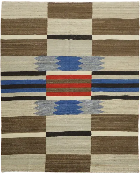 Modern Geometric Design Rug with Earthy Neutral Color Palette 10'x12'