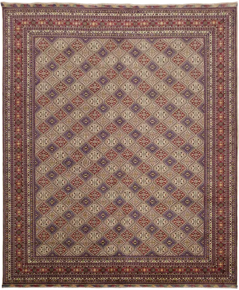 Traditional Yalameh Wool Rug Rug in Earthy Tones for Warm Decor 14x16