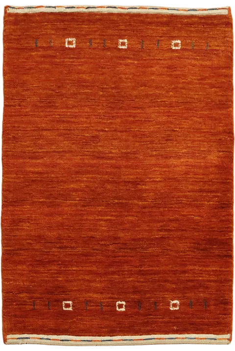 Earthy Rust Red Gabbeh Rug 2x3