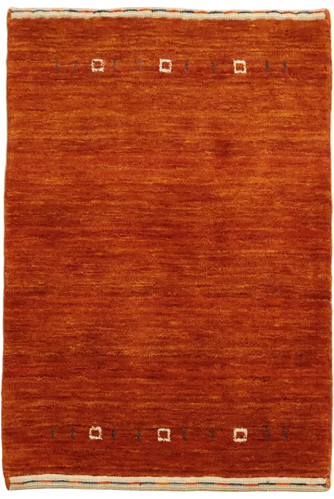 2x3 Orange Gabbeh Tribal Foyer Rug