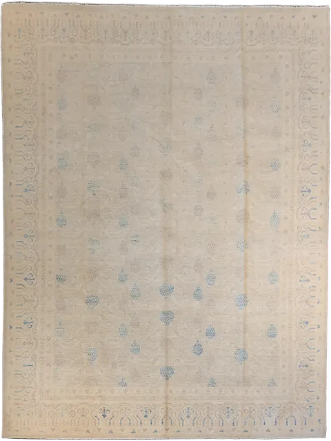 STUNNING! All Over Muted Grey Oriental Wool Oushak Turkish Area Rug 9x12