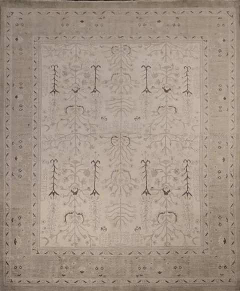 All Over Oriental Wool Oushak Turkish Area Rug 9x11