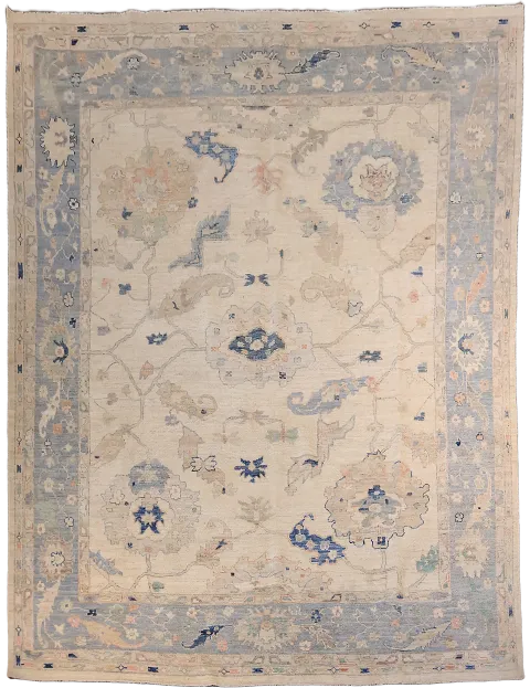 Decorative Muted Oriental Oushak Turkish Area Wool Rug 9x12