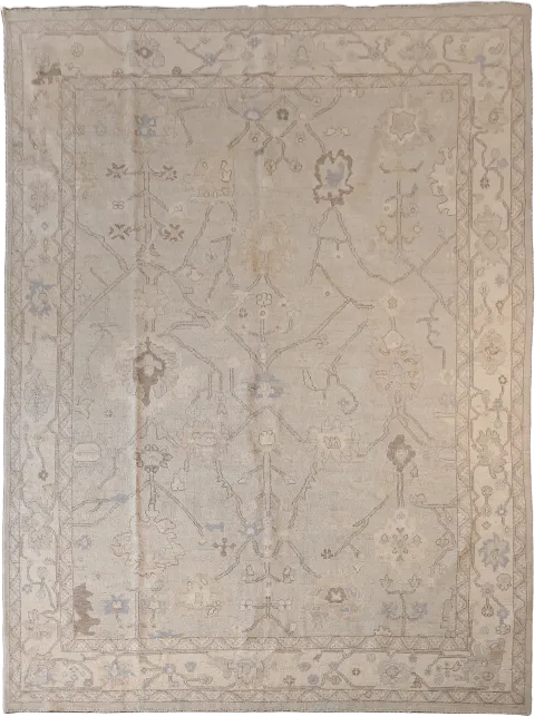 Vegetable Dye Wool Geometric Oushak Turkish Oriental Area Rug 9x12