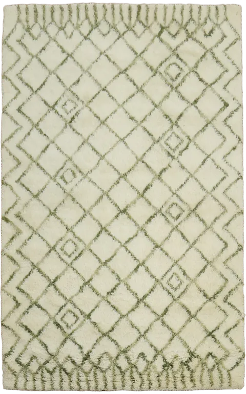 Moroccan Beni Ourain Shag Berber trellis Area rug 5x8