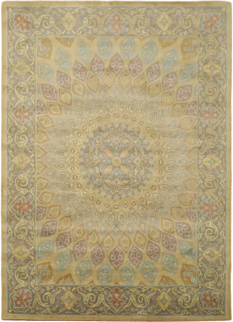 Luxurious Persian-inspired hand-tufted Wool Rug 11' 10'' x 8' 7''