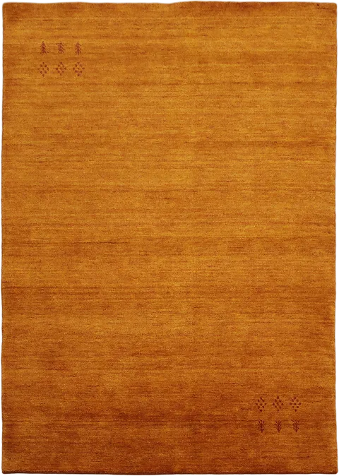 Hand-Knotted Rust Orange Gabbeh Area Rug 6x8