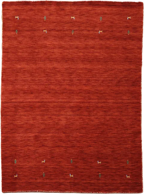 Rich Red Gabbeh Hand-Knotted Area Rug 6x8