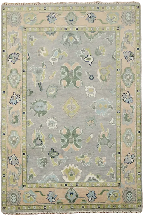 Oushak Area Rug in Pastel Tones 6x9