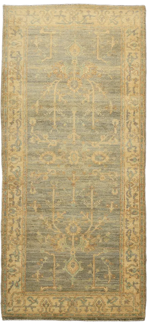 Top Quality Wool Grey Oriental Oushak Turkish Rug 3x6