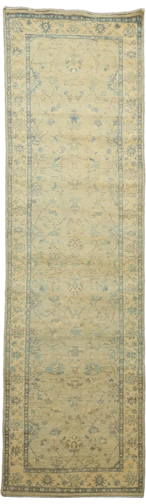 Outstanding! All Over Floral Oriental Wool Oushak Turkish Runner Rug 3x10