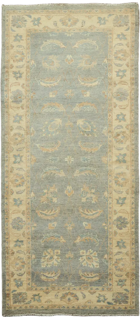 Muted All Over Floral Green Oriental Oushak Turkish Wool Rug 3x6