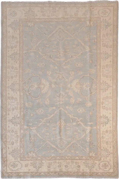 Muted Blye Oriental Oushak Turkish Wool Area Rug 6x9