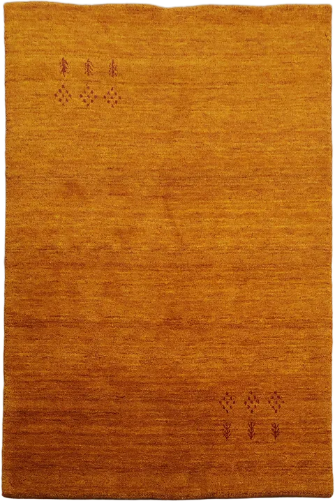 4x6 Golden Orange Gabbeh Hand-Knotted Rug