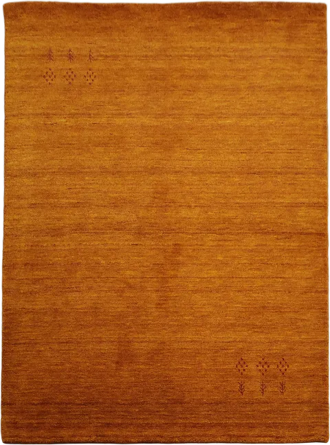Hand-Knotted Gabbeh Rug in Golden Orange 5x7