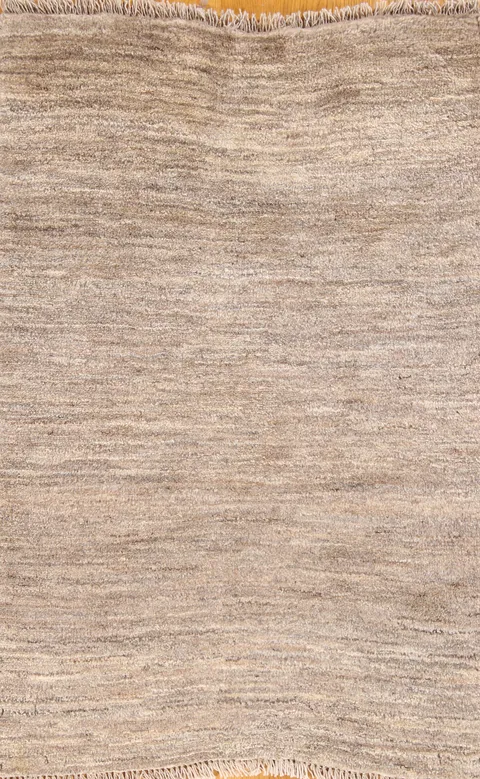 Modern Earth-tone 3x4 Gabbeh Zolanvari Persian Beige Rug