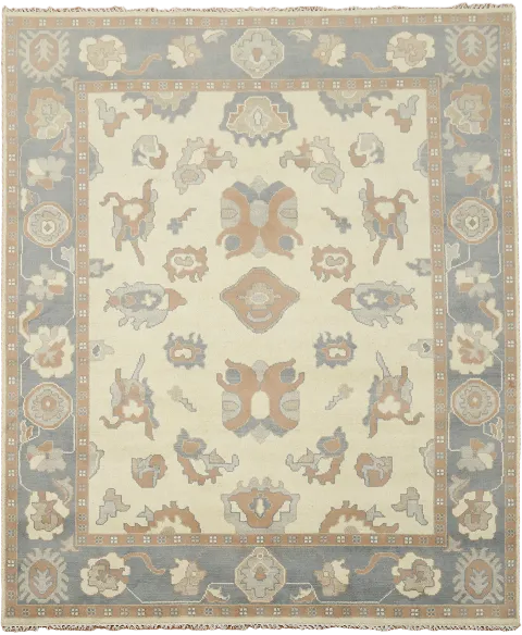 Traditional Beige and Grey Blue Area Rug with Exquisite Designs 8x10