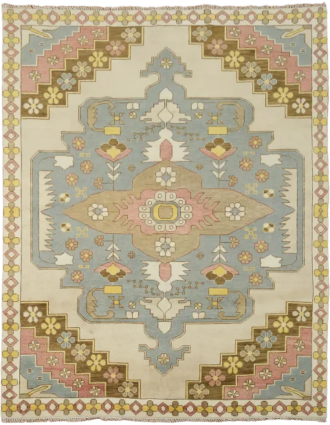 Soft Earth Tone Rug Blending Traditional Patterns and Modern Style 9x12
