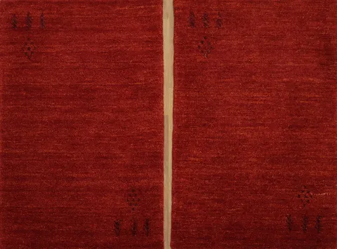 Set of 2 Deep Red Tribal Gabbeh Rugs 2x3