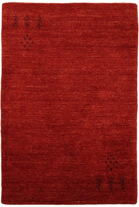 2x3 Deep Red Wool Gabbeh Foyer Rug