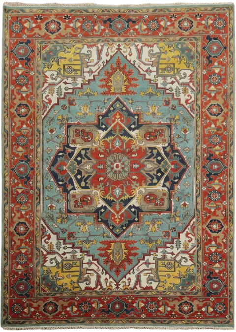 Exquisite Traditional Oriental Rug with Bold Red and Blue Tones 10x14