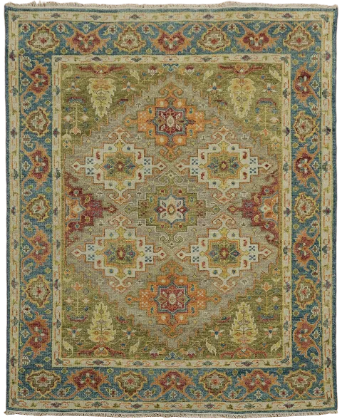Exquisite Handmade Rug with Intricate Geometric Patterns 8x10