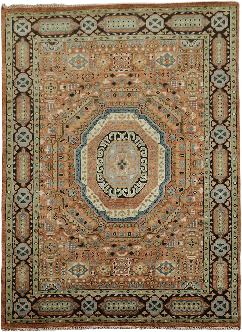 Authentic Tribal-Inspired Area Rug with Rustic Touch and Warm Tones 9x12