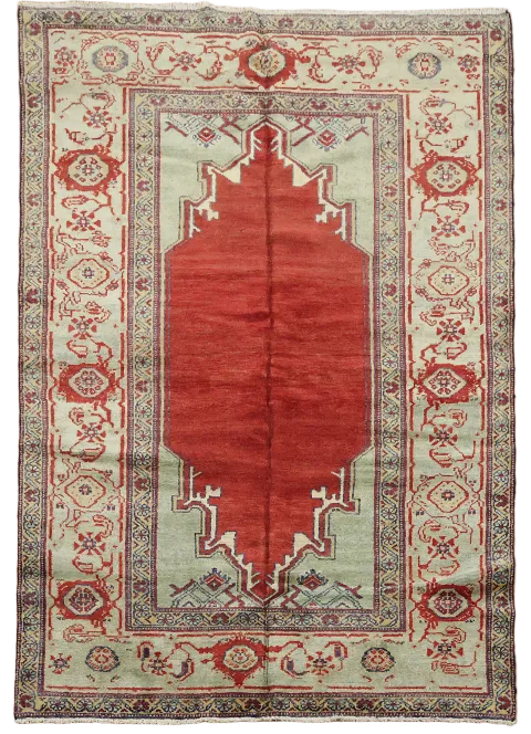 Vintage Open Field Sultanabad Persian Area Rug 5'x7'