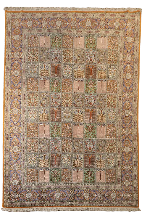 Masterpiece Pure Silk Qum Ghom Persian Rug 6x10