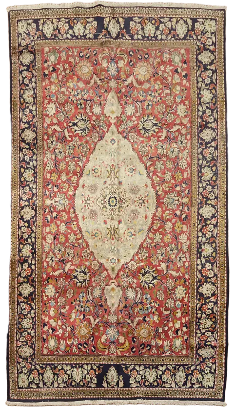 Traditional Vintage Tabriz Persian Rug with Intricate Details 7x10