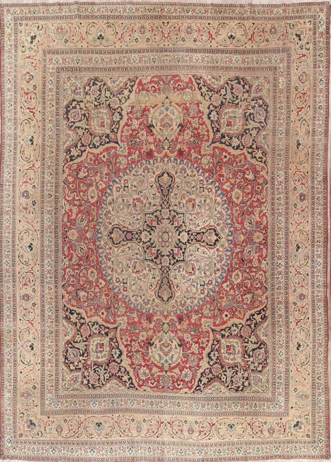 Floral Medallion 10x13 Kerman Ravar Lavar Persian Large Rug