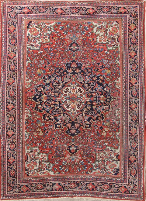 Antique Sarouk Farahan Persian Area Rug 7x10