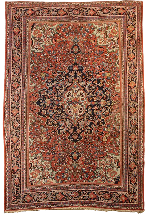 Antique Sarouk Farahan Persian Area Rug 7x10