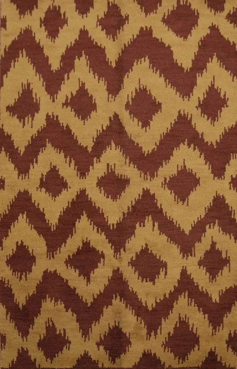 Gold & Red Gabbeh Modern Area Rug 5x8