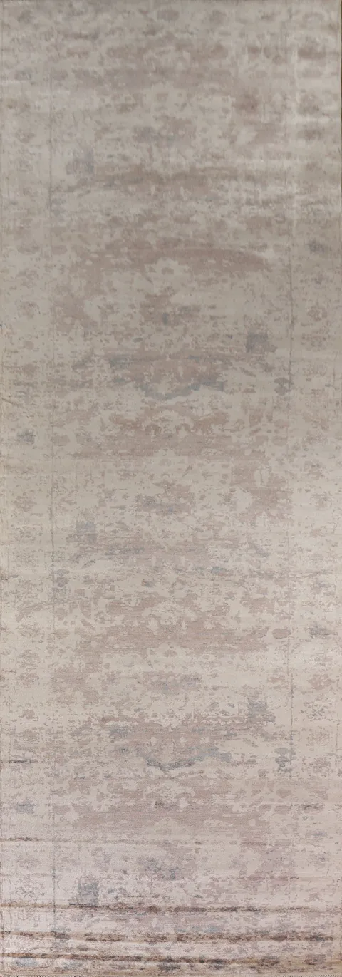 100% Silk Indo Heriz Large Oriental Rug 7x31