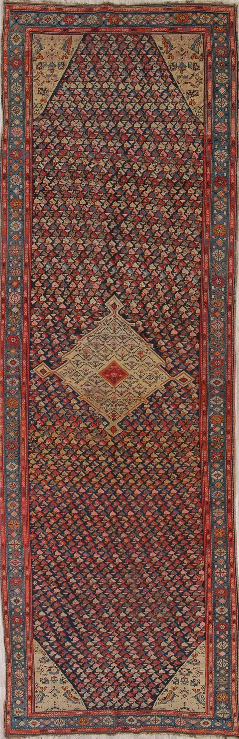 Pre-1900 Antique Karabagh Boteh Caucasian Rug 5x16