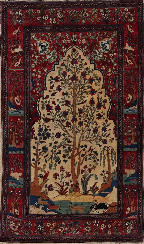 Antique 5x8 Tehran Persian Area Rug