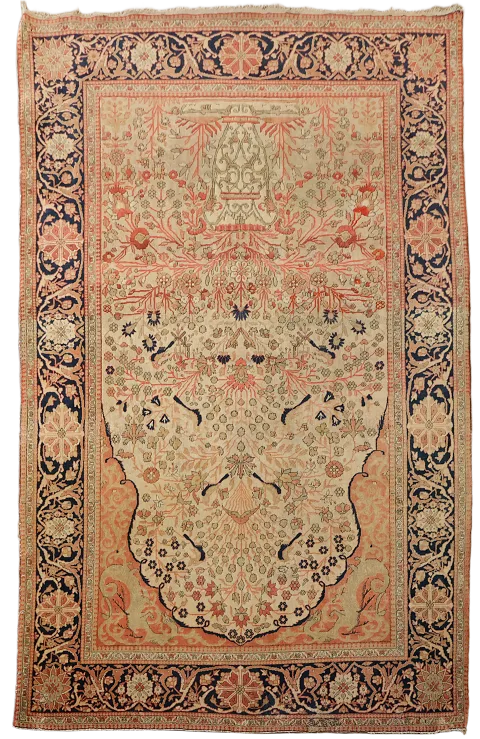 4x7 Kashan Mohtashem Persian Area Rug