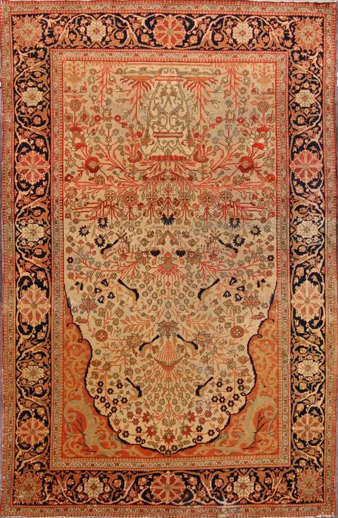 4x7 Kashan Mohtashem Persian Area Rug