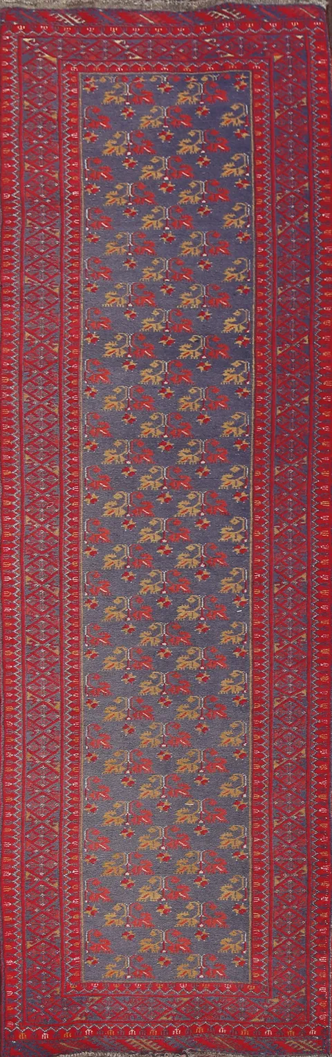 Floral Wool Balouch Oriental Runner Rug 2x9