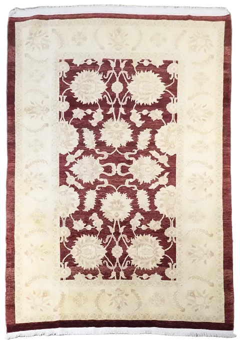 All-Over Floral Sarouk Persian Area Rug 6x9